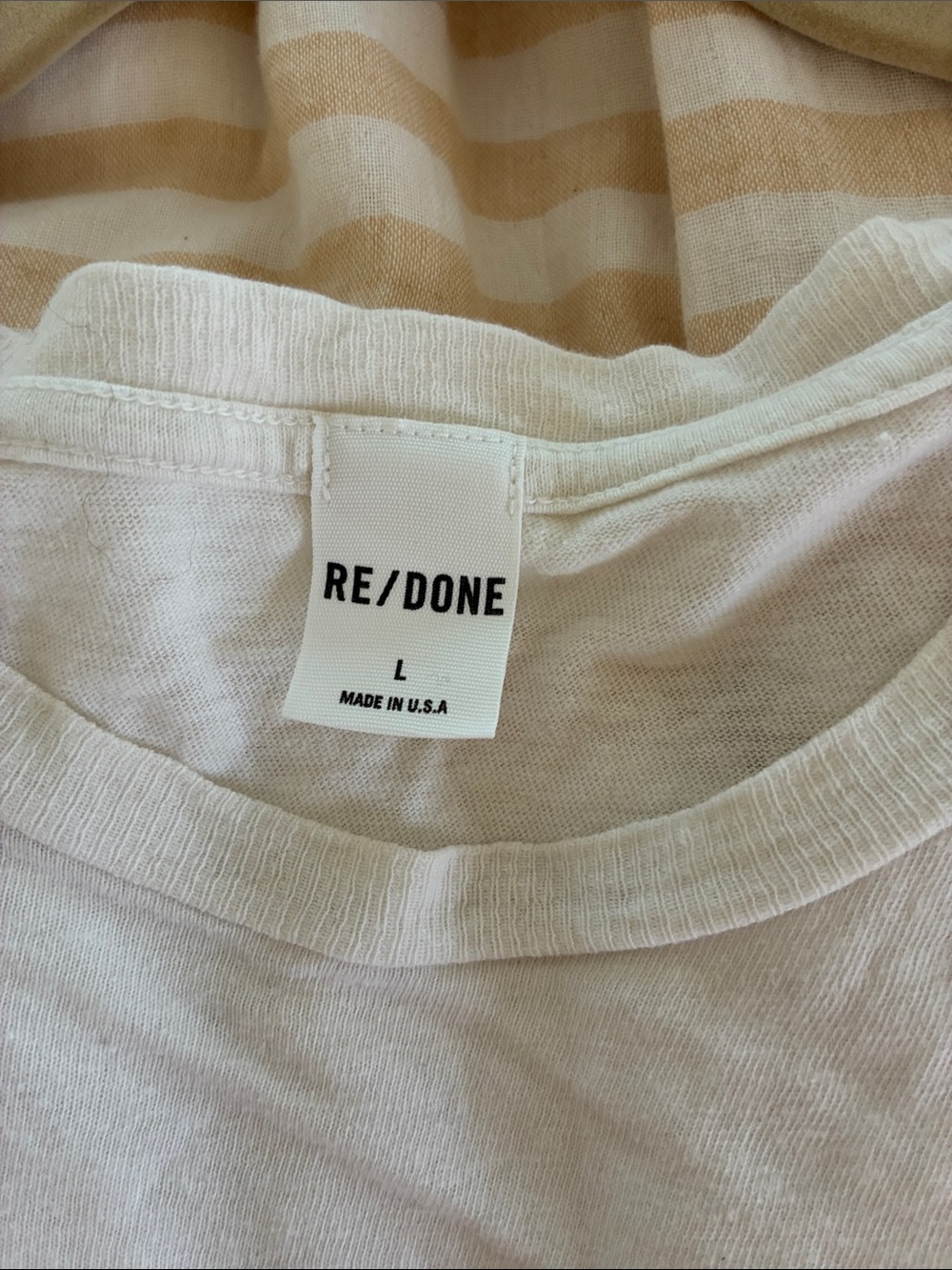 Re/Done   RARE. 150.00 new Short Sleeve Tee with fun oversized.  L